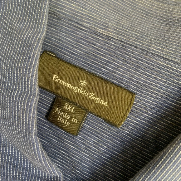 Ermenegildo Zegna XXL navy men’s dress shirt - Picture 3 of 3